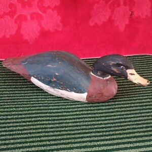 Vintage Handcarved Solid Wood "Mallard" Handpainted
